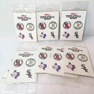 8 Vtg 90's Ad Promo Kellogg's American Baseball League West Stickers Party Favor